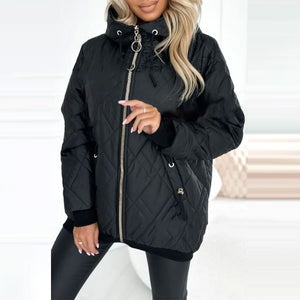 Women's Casual Hooded Pure Color Cotton Clothing Coat