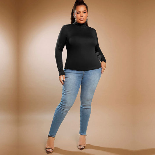 Slim Fit Slimming High Collar Inner Wear Blouse