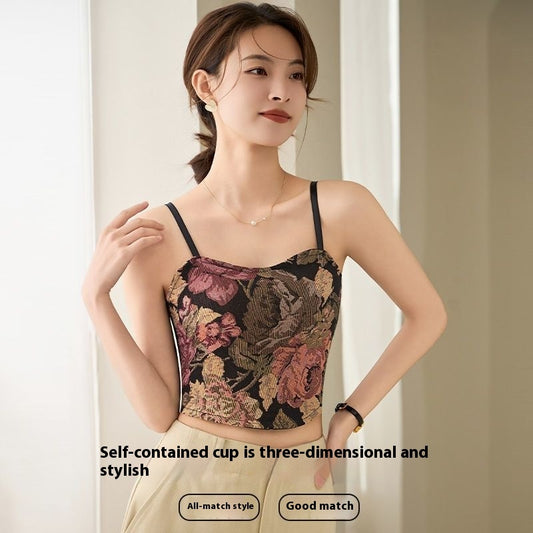 Vintage Floral Pleated Beauty Back Sling