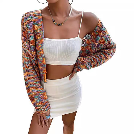 Women's Retro Colorized Sweater Casual Jacket