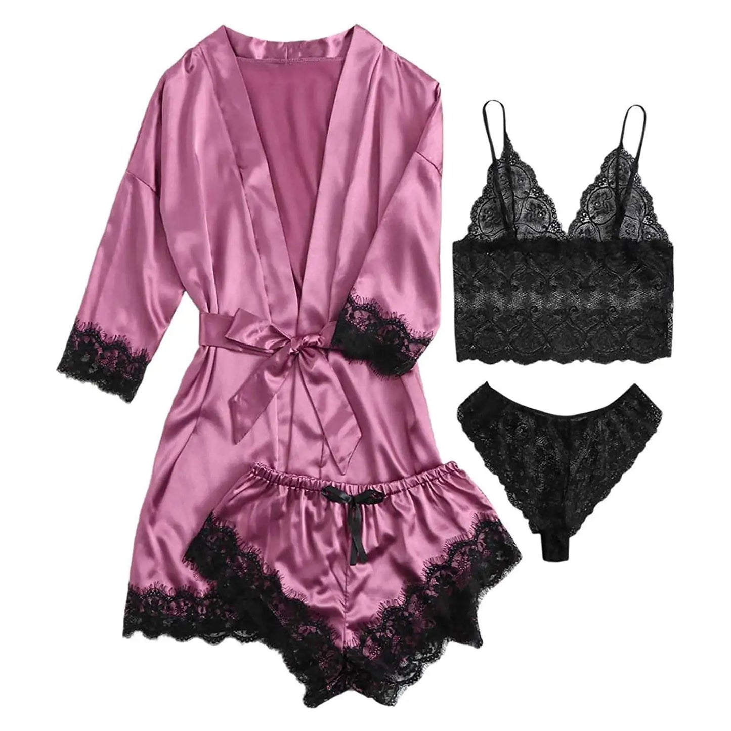 Silky Lace Summer Pajama Set