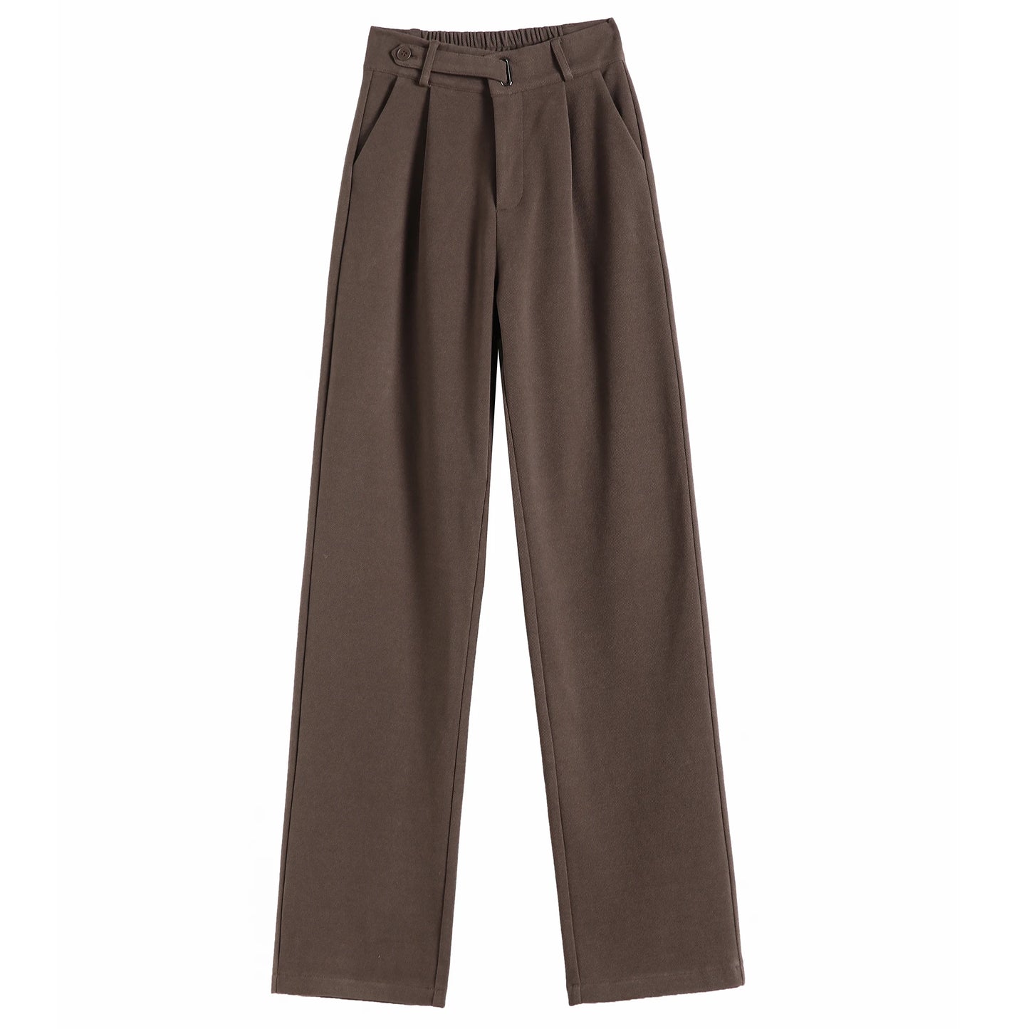 Chic Full-Length Woolen Trousers