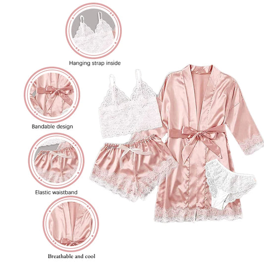 Silky Lace Summer Pajama Set