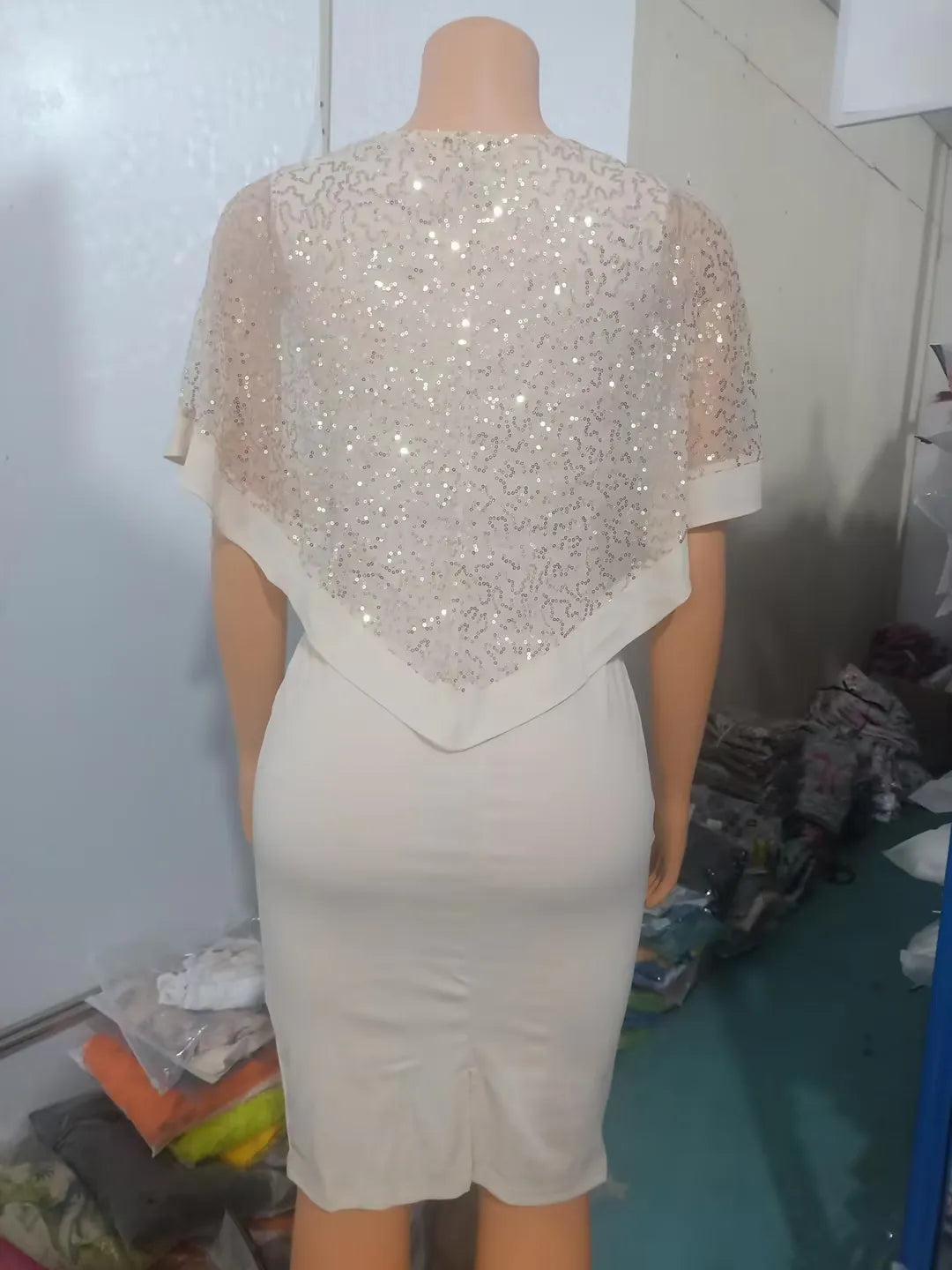 Sequin Cloak Midi Dress