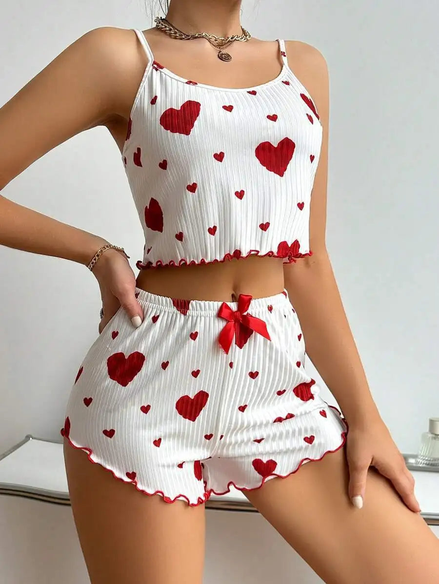 Love Print Pajama Set