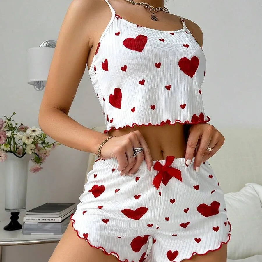 Love Print Pajama Set