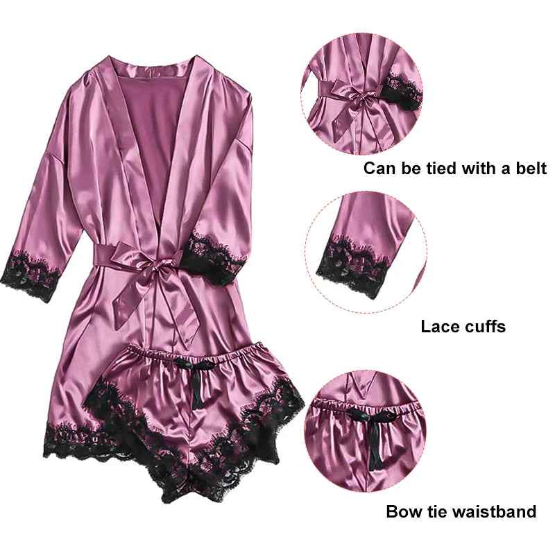 Silky Lace Summer Pajama Set