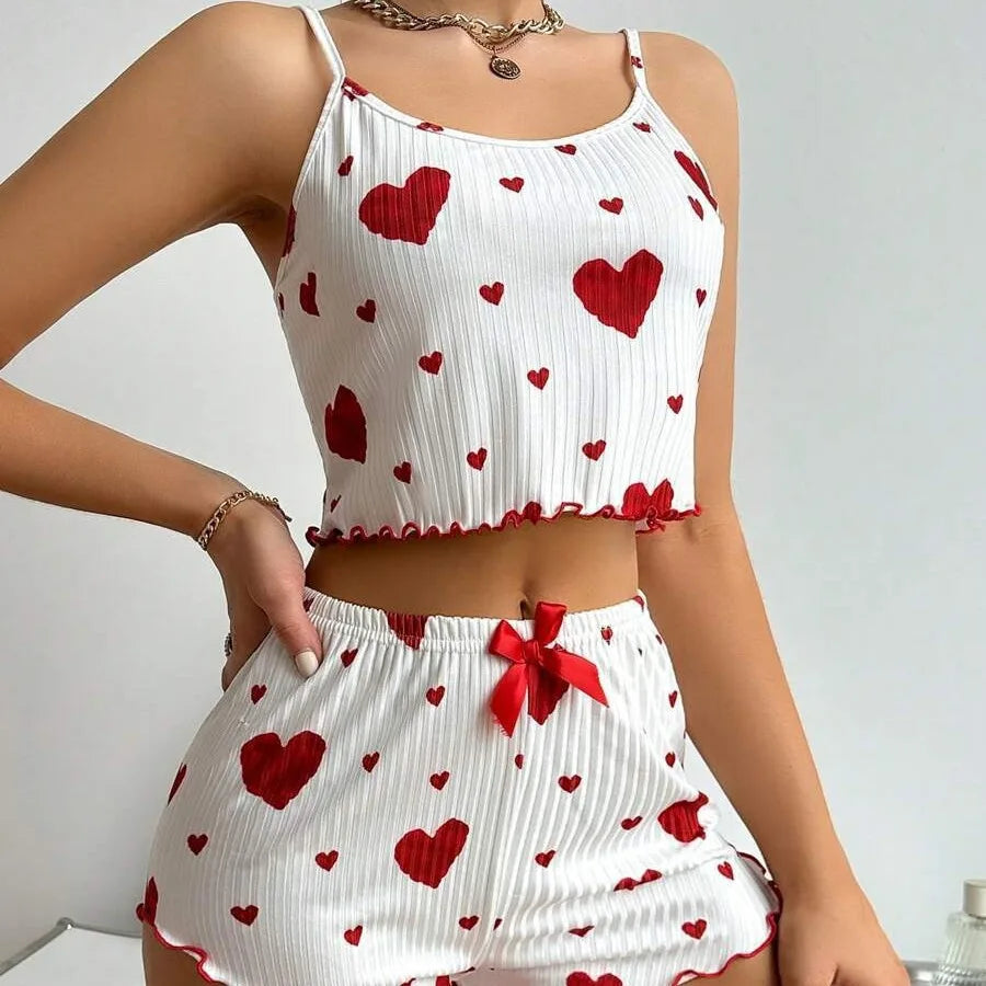 Love Print Pajama Set
