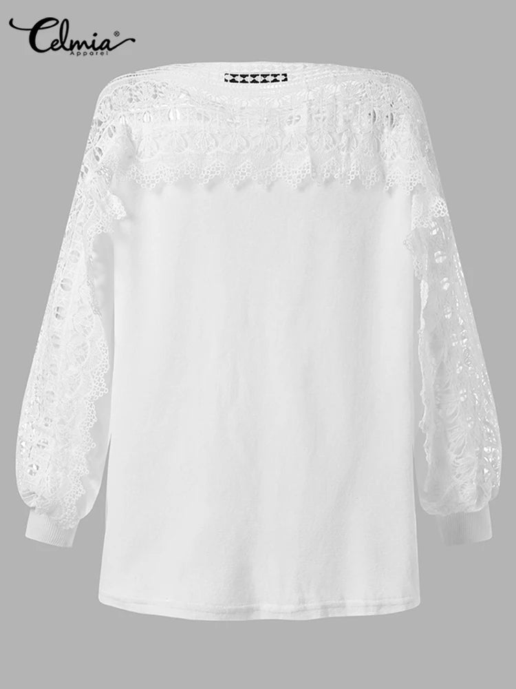 Celmia Elegant Lantern Sleeve Tunic