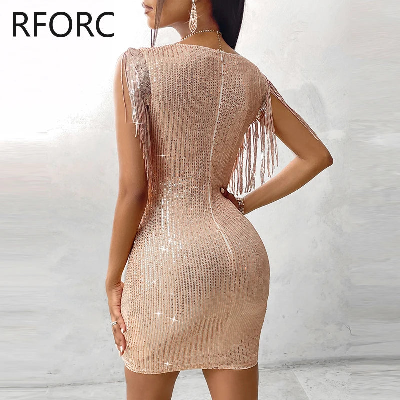 Starlight Tassel Mini Party Dress