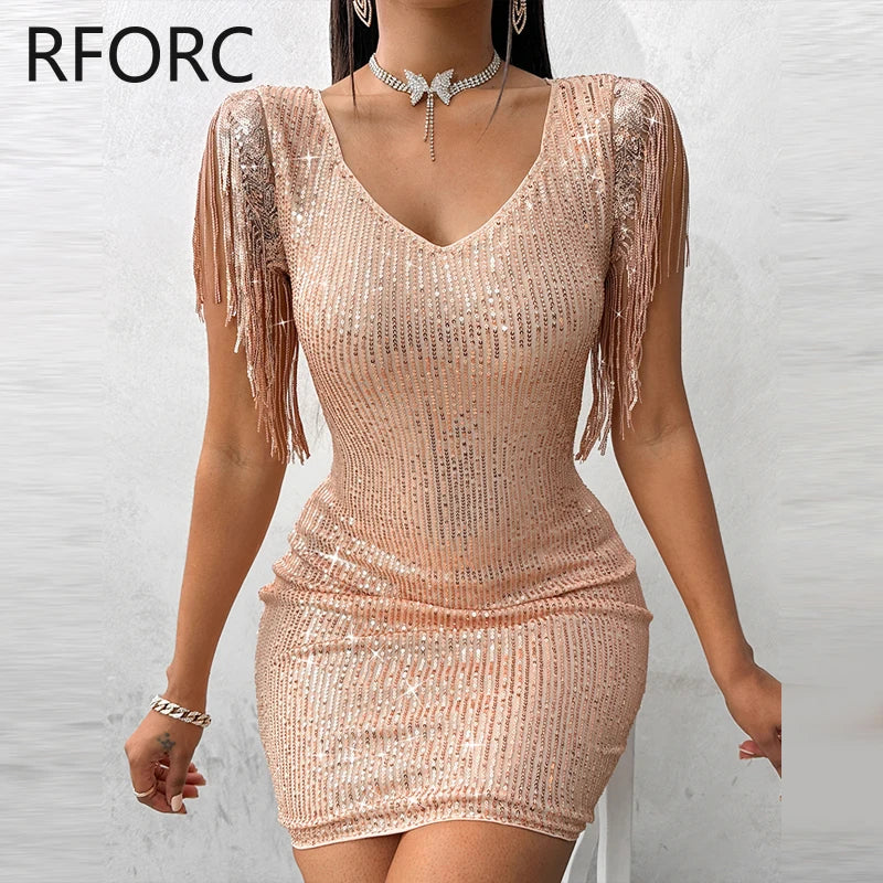 Starlight Tassel Mini Party Dress