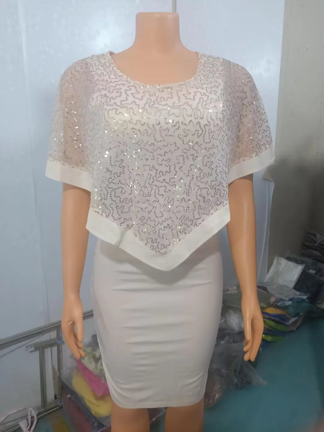 Sequin Cloak Midi Dress