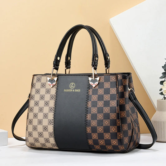 Trendy Colorblock Checkered Crossbody Bag