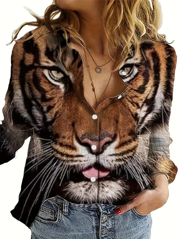 Chemise Élégante Tigre Femme