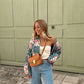 Women's Fashionable Printed Loose Leisure Short Cotton-padded Coat