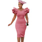 Fashion Women's Wear Beaded Ruffle Sleeve Sheath Dress