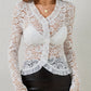 European And American Elegant Ruffled Single Layer Paisley Lace T-shirt