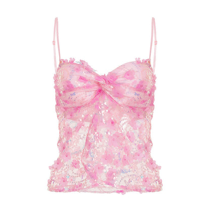 Summer New Dopamine Personality Mesh Sequin Sling