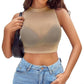 See-through Underwear Vest Bottoming Shirt Mesh Sexy Round Neck Lace