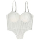 Sexy Mesh With Braces And Breast Pad Can Be Worn Outside Rhinestone Fishbone Plastic Bra