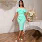 Personalized Pleated Ruffled Strapless Sexy Dress