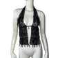 Halterneck With Suspenders Top Sequined Lace-up Tight Vest