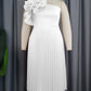 Shoulder Diagonal Collar Pleated Skirt