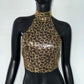 Leopard Print Vest Halter Sequin Sling Women