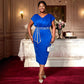 European And American Plus Size Wedding Party Waist Slimming Hip-wrapped Party Dress