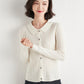 Polo Collar Slim Fit Slimming Long Sleeves Top Breasted Cardigan