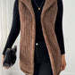 Women's Casual Solid Color Double-sided Plush Buckle-free Hooded Vest