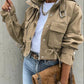 Single-breasted Zipper Short Casual Long Sleeve Coat