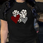European And American Valentine's Day Love Round Neck Women's Top