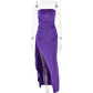Evening Gown Women's One Neck Strapless Dress Fashionable And Sexy Backless High Slit Long Dress