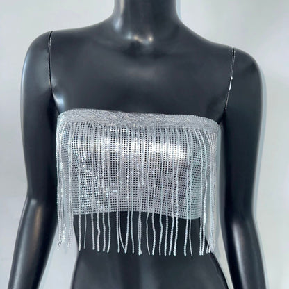 Camisole Tassel Top Metal Tube Top