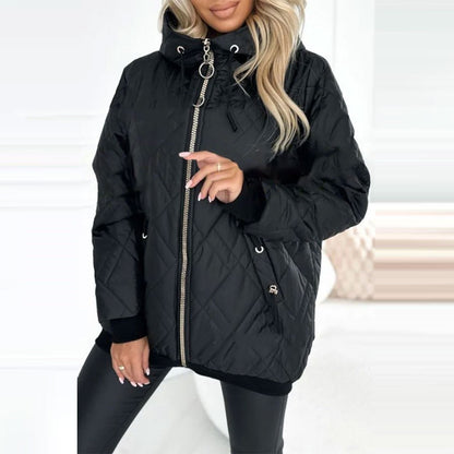Women's Casual Hooded Pure Color Cotton Clothing Coat