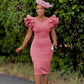 Fashion Women's Wear Beaded Ruffle Sleeve Sheath Dress