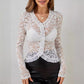 European And American Elegant Ruffled Single Layer Paisley Lace T-shirt