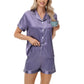 Ice Silk Women's Short Sleeve Satin Plus Size Pajamas