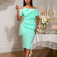 Personalized Pleated Ruffled Strapless Sexy Dress