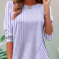 Plus Size Women's Cardigan Asymmetric Stripes Patchwork Top