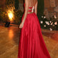 Halter-Neck Keyhole Gown With Flower Accent
