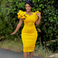 Fashion Women's Wear Beaded Ruffle Sleeve Sheath Dress