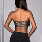 Strap Fishnet Rhinestone Top Tube Top