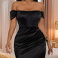 Off-shoulder Collar Spring Women's Mid-length Dress