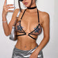 Camisole Fishnet Rhinestone Elastic Bandage Top Vest