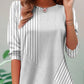 Plus Size Women's Cardigan Asymmetric Stripes Patchwork Top