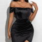 Off-shoulder Collar Spring Women's Mid-length Dress