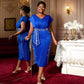 European And American Plus Size Wedding Party Waist Slimming Hip-wrapped Party Dress