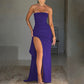 Evening Gown Women's One Neck Strapless Dress Fashionable And Sexy Backless High Slit Long Dress
